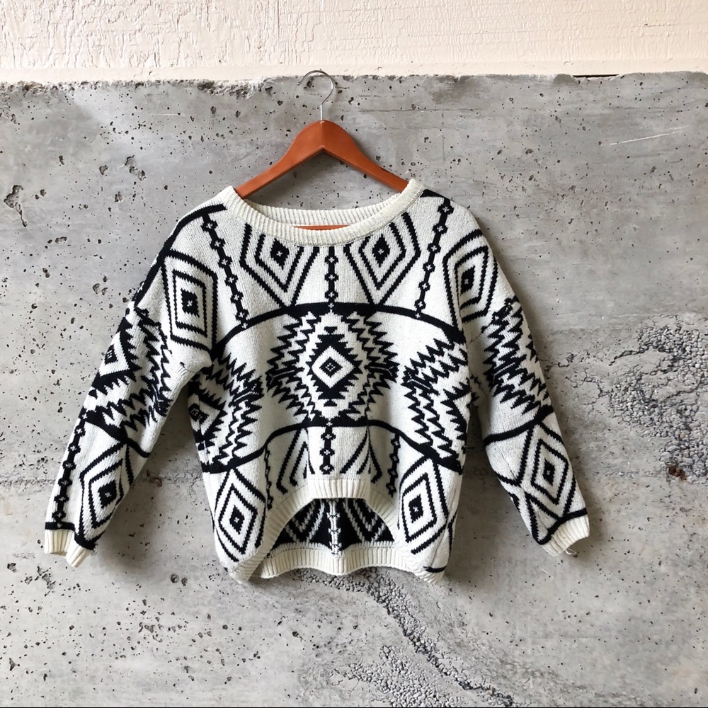 Acrylic Hi/low Aztec Sweater